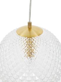 Lámpara de techo pequeña de vidrio Lorna, Pantalla: vidrio, Cable: plástico, Transparente con dorado, Ø 25 cm