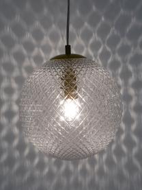 Kleine hanglamp Lorna van glas, Lampenkap: glas, Transparant met goud, Ø 25 cm