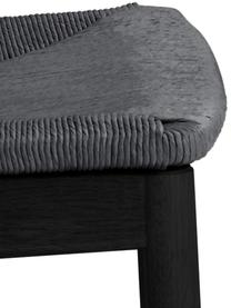 Krzesło z podłokietnikami z drewna i trzciny Janik, Stelaż: drewno dębowe lakierowane, Czarny, S 54 x G 54 cm
