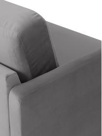 Fluwelen chaise longue Fluente in lichtgrijs met metalen poten, Bekleding: fluweel (hoogwaardig poly, Frame: massief grenenhout, Poten: gepoedercoat metaal, Fluweel lichtgrijs, B 202 x D 85 cm