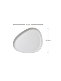 Ręcznie wykonany półmisek Monaco, Kamionka, Biały, D 35 x S 30 cm
