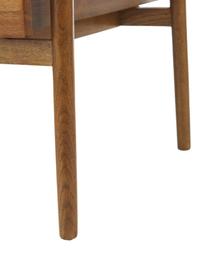 Stolik nocny z drewna dębowego Libby, Drewno dębowe bejcowane na ciemno, S 49 x W 60 cm