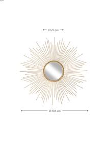 Sonnenspiegel Ella mit goldenem Metallrahmen, Rahmen: Metall, beschichtet, Goldfarben, Ø 104 x T 3 cm