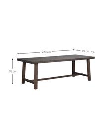 Stół do jadalni z blatem z litego drewna  Brooklyn, Lite drewno dębowe, bejcowane i lakierowane, Drewno dębowe, lakierowane na czarno, S 220 x G 95 cm