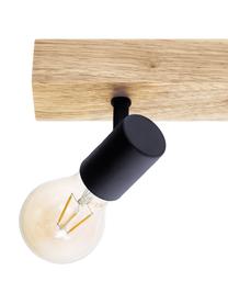 Deckenstrahler Townshend aus Holz, Baldachin: Holz, Schwarz, Helles Holz, B 48 x H 13 cm