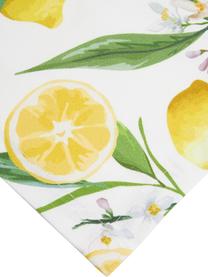 Chemin de table coton imprimé citron Frutta, 100 % coton, Jaune, blanc, vert, larg. 40 x long. 145 cm