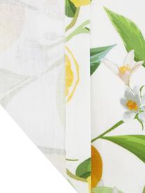 Chemin de table coton imprimé citron Frutta, 100 % coton, Jaune, blanc, vert, larg. 40 x long. 145 cm