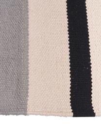 Ręcznie tkany chodnik kilim Indiana, 100% bawełna organiczna z certyfikatem GOTS, Blady różowy, żółty, szary, S 80 x D 200 cm