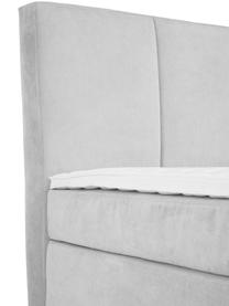 Cama continental Oberon, Patas: plástico, Tejido gris claro, An 140 x L 200 cm, dureza H2