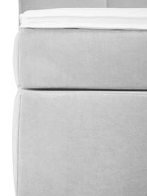 Cama continental Oberon, Patas: plástico, Tejido gris claro, 180 x 200 cm, dureza H3