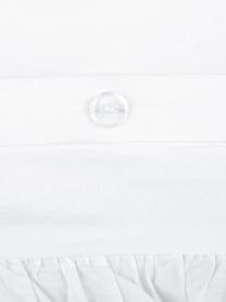 Pościel z perkalu z efektem sprania i falbankami Florence, Biały, 155 x 220 cm + 1 poduszka 80 x 80 cm