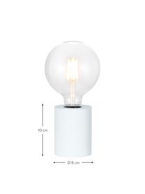 Petite lampe à poser ampoule nue Tub, Blanc, Ø 8 x haut. 10 cm