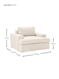 Sessel Russell, Bezug: 100% Baumwolle Der strapa, Gestell: Massives Kiefernholz FSC-, Beine: Kunststoff, Webstoff Beige, B 103 x H 77 cm