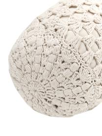 Cojín cilíndrico de ganchillo de algodón Brielle, con relleno, Tapizado: 100% algodón, Beige, Ø 16 x L 45 cm