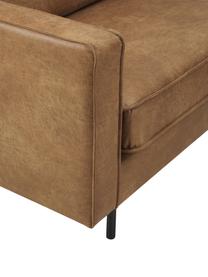 Sofá rinconera extra grande de cuero reciclado Hunter, Tapizado: 70% cuero reciclado, 30% , Estructura: madera de pino maciza con, Patas: metal con pintura en polv, Cuero marrón, An 285 x F 285 cm