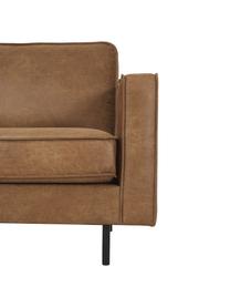 Sofá rinconera extra grande de cuero reciclado Hunter, Tapizado: 70% cuero reciclado, 30% , Estructura: madera de pino maciza con, Patas: metal con pintura en polv, Cuero marrón, An 285 x F 285 cm