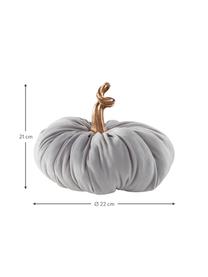 Calabaza decorativa de terciopelo Pumpis, 15% poliresina, 35% acrílico, 25% poliéster, 25% relleno de arena de cuarzo, Gris, Ø 22 x Al 21