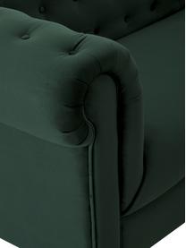 Chesterfield-Samt-Sofa Chester (2-Sitzer) in Grün, Bezug: Polyestersamt 20.000 Sche, Füße: Massives Eichenholz und N, Samt Waldgrün, B 186 x T 94 cm