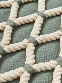 Kissenhülle Galliot mit maritimem Knoten-Dekor, 100 % Baumwolle, Graugrün, Beige, B 40 x L 40 cm