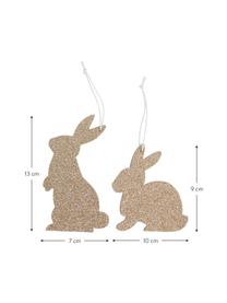 Deko-Anhänger-Set Hula, 16-tlg., Beutel: Papier, Jute, Goldfarben, Set mit verschiedenen Größen