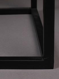 Schwarzes Sideboard Boli mit Rillenglas und Metallrahmen, Gestell: Metall, pulverbeschichtet, Schwarz, Semi-Transparent, 150 x 90 cm