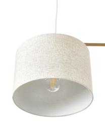 Lámpara de techo grande Liara, Estructura: metal cepillado, Fijación: metal cepillado, Cable: cubierto en tela, Beige, latón, An 140 x Al 90 cm