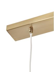 Lámpara de techo grande Liara, Estructura: metal cepillado, Fijación: metal cepillado, Cable: cubierto en tela, Beige, latón, An 140 x Al 90 cm