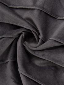 Federa arredo in velluto grigio scuro con motivo strutturato Leyla, Velluto (100% poliestere), Grigio, Larg. 50 x Lung. 50 cm