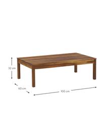 Mesa para exterior de madera de acacia Bo, 100 x 60 cm, Estructura: madera de acacia maciza a, Madera oscura, An 100 x F 60 cm