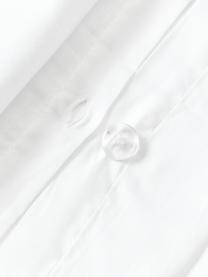 Taie d'oreiller en satin de coton Carlotta, Blanc pur, beige clair, larg. 50 x long. 70 cm