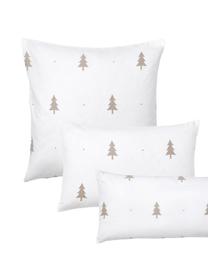 Funda de almohada de franela invernal X-mas Tree, Blanco, blanco crema, An 40 x L 80 cm