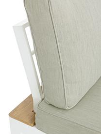 Salon de jardin aluminium Elias, 4 élém., Blanc, bois, beige, Lot de différentes tailles