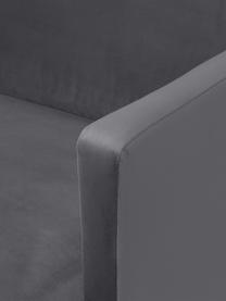 Sofá rinconera de terciopelo Fluente, Tapizado: terciopelo (poliéster de , Estructura: madera de pino maciza, Patas: metal con pintura en polv, Terciopelo gris oscuro, An 221 x F 200 cm, chaise longue izquierda