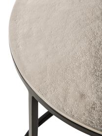 Komplet stolików pomocniczych Scott, 3 elem., Blat: aluminium powlekane, Stelaż: metal lakierowany, Odcienie srebrnego, czarny, Komplet z różnymi rozmiarami