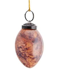 Handgefertigte Deko-Anhänger Ostereier aus Glas mit Farbverlauf, 3 Stück, Orange, Schwarz, Ø 3 x H 5 cm