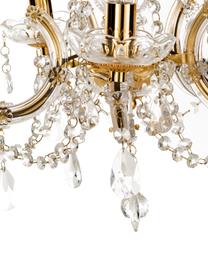 Lustre baroque salon à pampilles transparentes Marie Therese, Couleur dorée, transparent, Ø 48 x haut. 42 cm