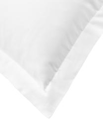 Satin-Kopfkissenbezug Premium aus Baumwolle in Weiß, Webart: Satin Fadendichte 400 TC,, Weiß, B 40 x L 80 cm