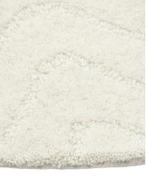 Alfombra redonda artesanal de lana Aaron, Parte superior: 100% lana, Reverso: 100% algodón Las alfombra, Blanco crema, Ø 120 cm (Tamaño S)