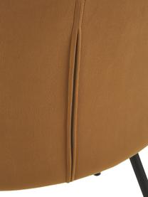 Krzesło tapicerowane z aksamitu Luisa, 2 szt., Tapicerka: aksamit (100% poliester) , Nogi: metal malowany proszkowo, Brązowy aksamit, czarny, S 59 x G 58 cm
