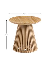 Kulatý odkládací stolek z teakového dřeva Jeanette, Lakované teakové dřevo, Lakované teakové dřevo, Ø 50 cm, V 48 cm