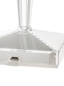 Kleine mobiele tafellamp Battery, Lampenkap: kunststof, Lampvoet: kunststof, Transparant, Ø 12 x H 26 cm
