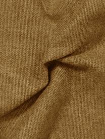 Tabouret de canapé avec pieds en métal Fluente, Tissu jaune ocre, larg. 62 x haut. 46 cm