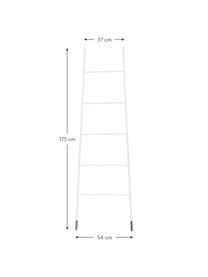 Handtuchleiter Rack Ladder, Füße: Gummibaumholz, naturlacki, Weiß, B 54 x H 175 cm