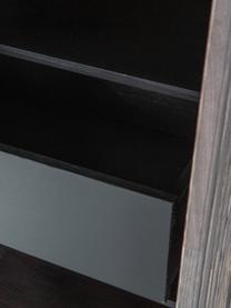 Kast Avourio met 2 deuren van gegolfd essenhout, Frame: essenhout, FSC-gecertific, Poten: gecoat metaal, Donkerbruin, B 60 cm x H 210 cm