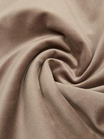 Fluwelen kussenhoes Lucie in taupe met structuur-oppervlak, 100% fluweel (polyester), Beige, B 30 x L 50 cm
