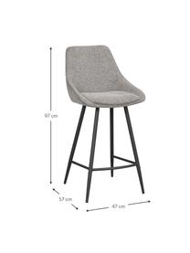 Barová židle s kovovými nohami Sierra, Šedá, Š 47 cm, V 97 cm