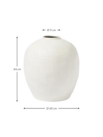 Vase de sol en faïence Bruno, Grès cérame, Blanc, Ø 40 x haut. 44 cm