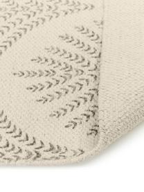 Alfombra de tejido plano de algodón con flecos Klara, Tonos beige estampado, An 70 x L 140 cm (Tamaño XS)