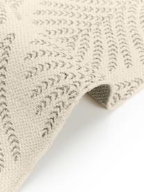 Alfombra de tejido plano de algodón con flecos Klara, Tonos beige estampado, An 70 x L 140 cm (Tamaño XS)