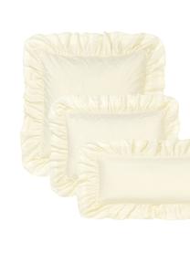 Gewaschener Baumwoll-Kopfkissenbezug Louane mit Rüschen, 100 % Baumwolle
Fadendichte 200 TC, Comfort Qualität

Bettwäsche aus Baumwolle fühlt sich auf der Haut angenehm weich an, nimmt Feuchtigkeit gut auf und eignet sich für Allergiker.

Durch ein besonderes Waschungsverfahren erhält der Stoff eine robuste, unregelmäßige Stonewash-Optik. Außerdem wird der Stoff dadurch weich und geschmeidig im Griff und erhält eine natürliche Knitter-Optik, die kein Bügeln erfordert und Gemütlichkeit ausstrahlt.

Das in diesem Produkt verwendete Material ist schadstoffgeprüft und zertifiziert nach STANDARD 100 by OEKO-TEX®, 4265CIT, CITEVE, Gelb, B 40 x L 80 cm